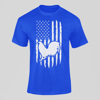 Copy of Vertical American Flag Cockfighting T-Shirt